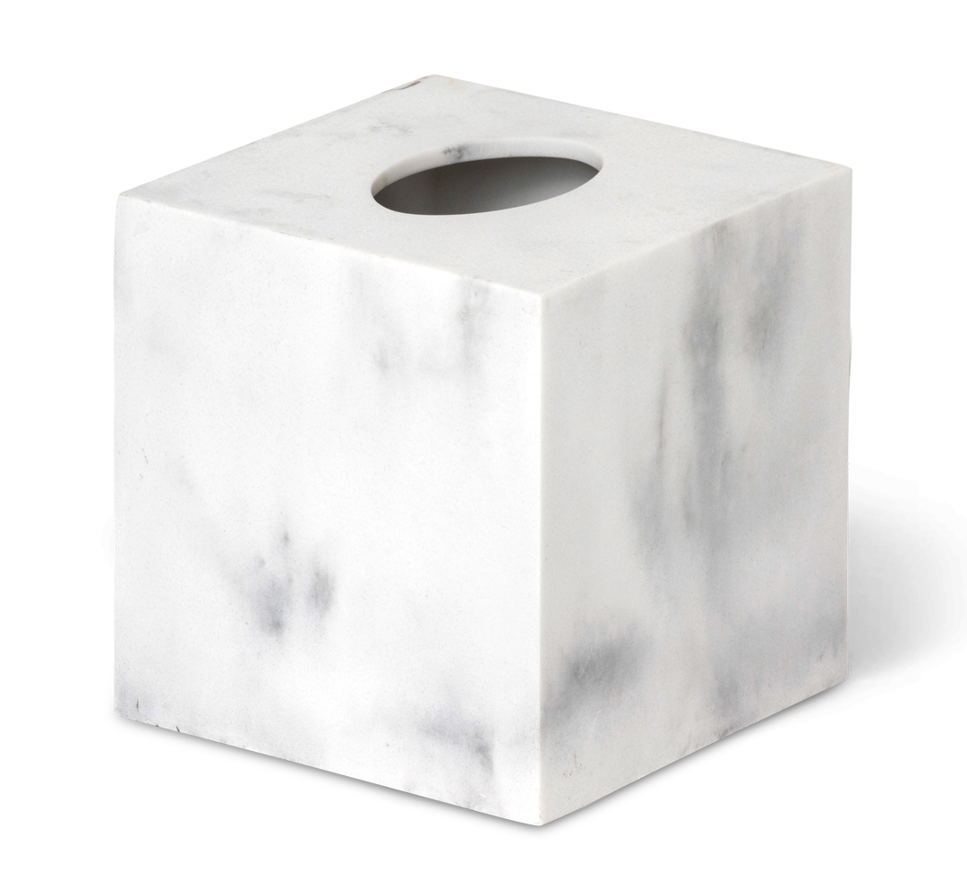 Baker Tissue box White Marble